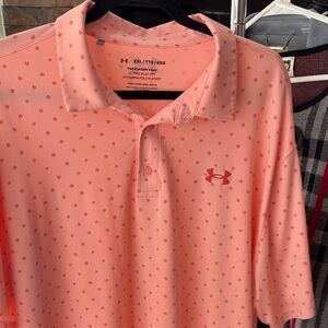Under Armour Pink Star-Print Performance Polo